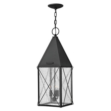 York 3 Light Outdoor Small Pendant by Hinkley - 1842BK