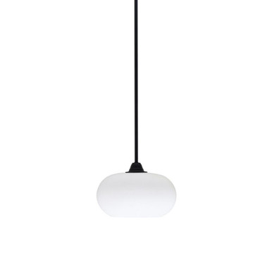Paramount 1 Light White Muslin Glass Stem Hung Small Pendant by Toltec - 3401-MB-214