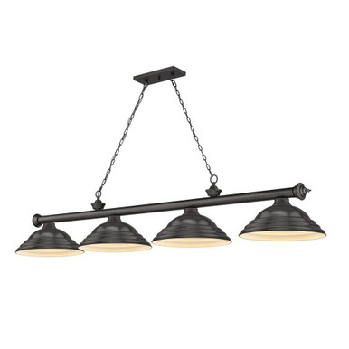 Cordon 4 Light Billiard 14 x 14 Inch by Z-Lite 2306-4BRZ-SBRZ - 2306-4BRZ-SBRZ
