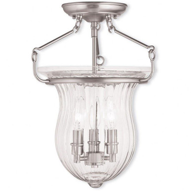 Andover 3 Light 12 Inch Wide Semi Flush Mount by Livex - 50943