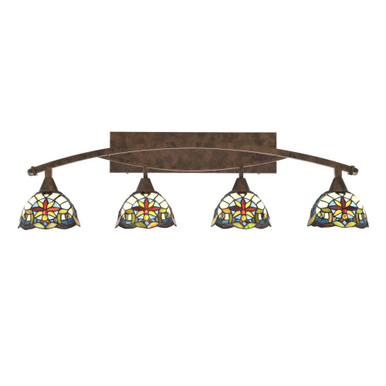 Bow 4 Light Art Glass Vanity Light by Toltec - 174-BRZ-9365