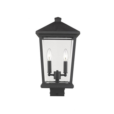 Beacon 2 Light Outdoor Post Mount 14.25 x 91.25 In by Z-Lite - 568PHBS-BK