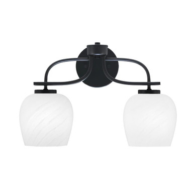 Cavella 2 Light Down Glass Steel Vanity Light 17.5 Inch Length by Toltec - 3912-MB-4810