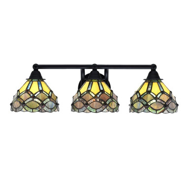 Paramount 3 Light Grandmerlot Art Glass Vanity Light by Toltec - 3423-MB-9435