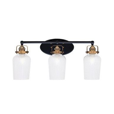 Easton 3 Light Textured Glass Vanity Light by Toltec - 1933-MBBN-4250