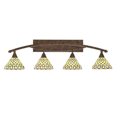 Bow 4 Light Vanity Light 39.5 Inch Length by Toltec - 174-1175-94