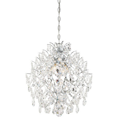 Isabella's Crown - Mini Chandelier 4 Light Chrome Crystal in Traditional Style - 20.75 inches tall by 18 inches wide - 57-BEL-3098366