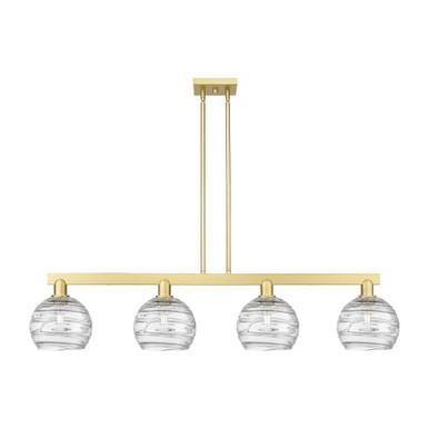 Athens Deco Swirl 4 Light Stem Hung Island 10.75 X 50.75 by Innovations - 716-4I-G1213-8