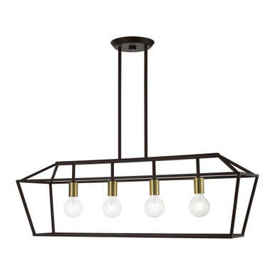 Albert Parkway 4 Light Caged Linear Chandelier by Bailey Street Home - 218-BEL-1219973