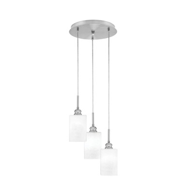 Array 3 Light Steel Small Pendant 12.75 Inch Tall by Toltec - 1818-BN-10.5-12.75