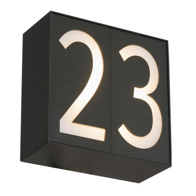 Numero 11W 2 LED Single Box 2 Number Light With Photocell by Abra - 50090NL-2-MB-Numero