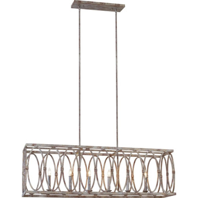 Sean Lavin 6 Light Caged Linear Chandelier by Visual Comfort Studio - f3224/6da
