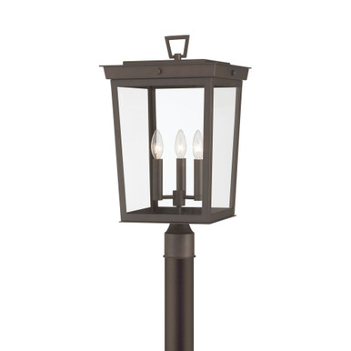Belmont 3 Light Outdoor Post Mount 22.25 Inch and 12 Inch Wide by Crystorama - BEL-A8069-TZ