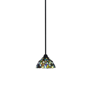 Paramount 1 Light Stem Hung Small Pendant 8 Inch Tall by Toltec - 3401-MB-9955