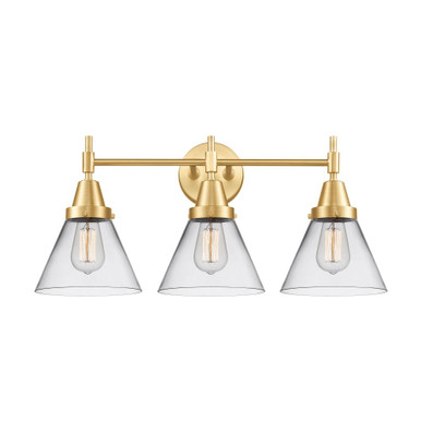 Cone 3 Light Bath Vanity 11.25 Inch Tall and 25.75 Inch Wide by Innovations - 447-3W-G4