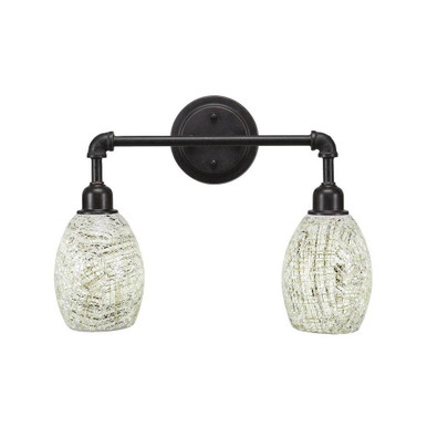 Vintage 2 Light Steel Vanity Light 18.5 Inch Length by Toltec - 182-DG-729