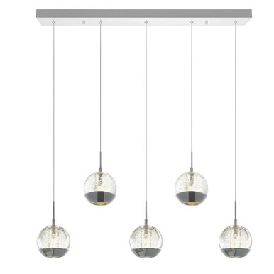 Perrier 5 Light Large Linear Chandelier by CWI - 5444P28C-RC
