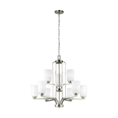 Mercer Edge - 9.5W Nine Light 2-Tier Chandelier - 73-BEL-2755154