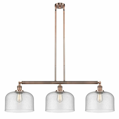 Bell 3 Light farmhouse Oversized Island Pendant 42 Inch Wide by Innovations - 213-AC-G74-L