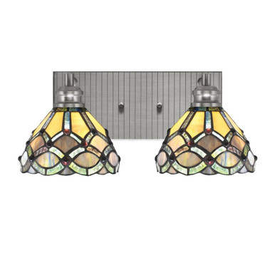 Edge 2 Light Vanity Light 7.25 Inch Tall by Toltec - 1162-BN-9435