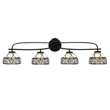 Cavella 4 Light Vanity Bar Light 9.75 Inch Tall by Toltec - 3914-MB-9485