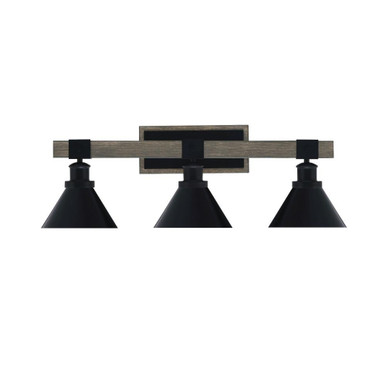 Tacoma 3 Light Vanity Light 27 Inch Length by Toltec - 1843-MBDW-421-MB
