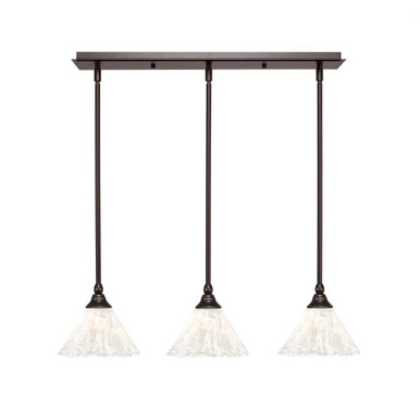 Any 3 Light Steel Linear Pendant 27 Inch Length by Toltec - 25-7-65-27