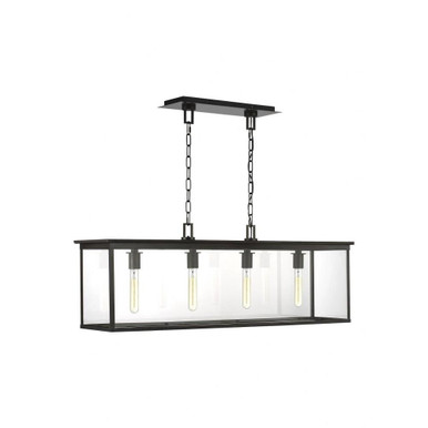 Freeport 4 Light Caged Linear Outdoor Chandelier by Visual Comfort Studio - co1214htcp