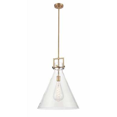Newton Cone 1 Light Large Stem Pendant 18 Inch Wide by Innovations - 411-1SL-G411-18