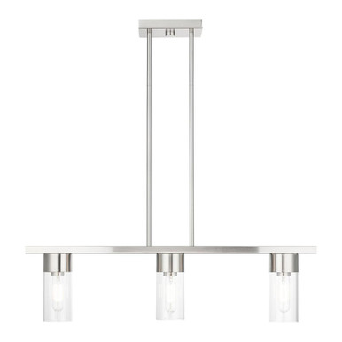 Carson 3 Light Contemporary Linear Chandelier by Livex - 48763-91