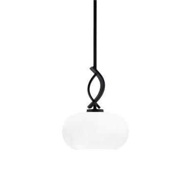 Cavella 1 Light Steel Small Pendant 12.5 Inch Tall by Toltec - 3901-MB-204