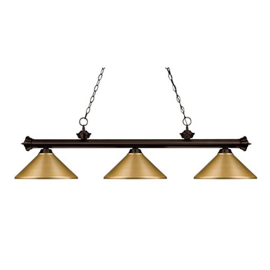 Riviera 3 Light Island/Billiard 16 x 16 Inch by Z-Lite 200-3BRZ-MSG - 200-3BRZ-MSG