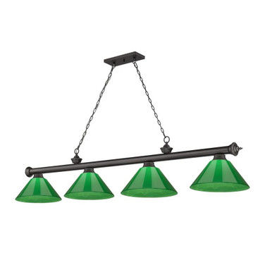 Cordon 4 Light Billiard 14.75 x 14 Inch by Z-Lite 2306-4BRZ-PGR - 2306-4BRZ-PGR