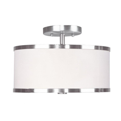 Park Ridge 2 Light 11 Inch Wide Steel Semi Flush Mount by Livex - 6366-91
