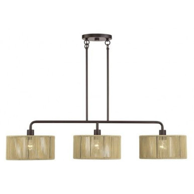 Goldiemesh 3 Light Extra Large Linear Chandelier 19 Inch Tall by Livex - 53195-92