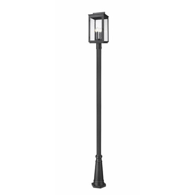 Hartwell 4 Light Rectangular Outdoor Post Mount 116.75 Inch Tall by Z Lite - 5019PHBR-5011P-BK