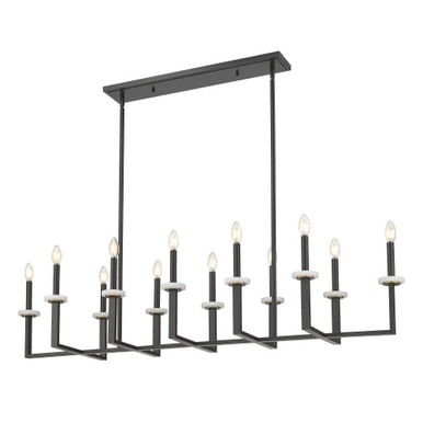 Gaultier 12 Light Linear Chandelier 12 Inch and 56.75 Inch Length by Z Lite - 6100-12L