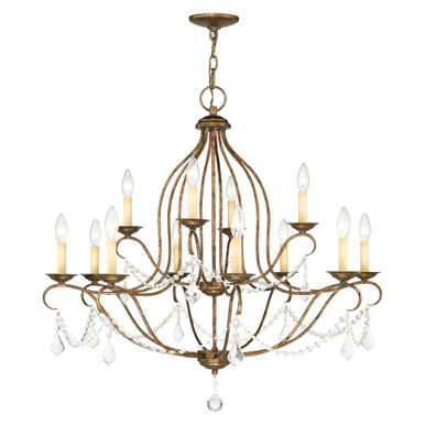 Chesterfield 12 Light Large Chandelier by Livex - 6438-71
