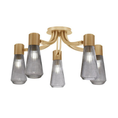 Everleigh 5 Light Semi Flush Mount 13.25 Inch and 23.25 Inch Wide by Toltec - 4817-NAB-882