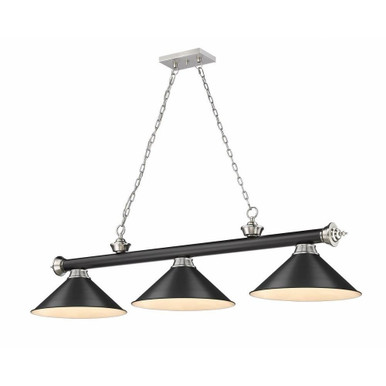 Cordon 3 Light Billiard 14 x 14 Inch by Z-Lite 2306-3MB-BN-MB15 - 2306-3MB-BN-MB15
