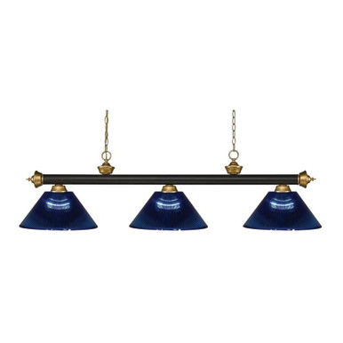 Riviera 3 Light Island/Billiard 16 x 16 Inch by Z-Lite 200-3BRZ+SG-ARDB - 200-3BRZ+SG-ARDB