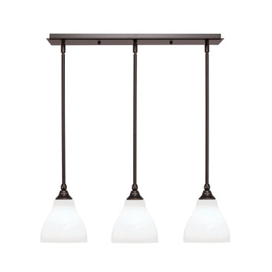 3 Light Stem Hung Linear Pendant 8 x 26.5 Inch Length by Toltec 25-BN-4760 - 25-BN-4760