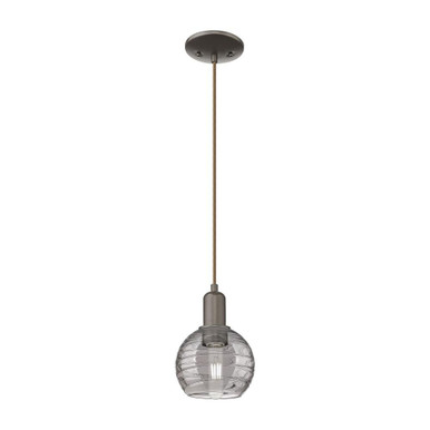 Athens Deco Swirl 1 Light Cord Mini Pendant 5.88 Inch Wide by Innovations - 716-1P-G1213-6_P