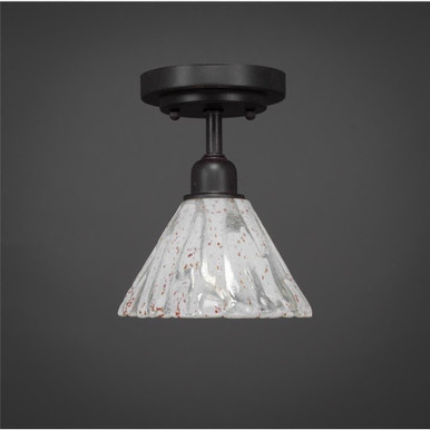 Vintage 1 Light 7 Inch Wide Semi Flush Mount by Toltec - 280-785
