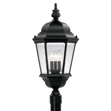 Abbington  Three Light Outdoor Post Lantern by Designers Fountain - 2956-bk