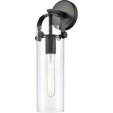 Pilaster 1 Light Clear Glass Wall Sconce by Innovations - 413-1W-BK-4CL