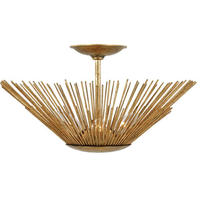 Helios 3 Light 17 Inch Wide Semi Flush Mount by Visual Comfort Studio - af1083adb