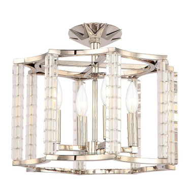 Carson 4 Light 16 Inch Wide Flush Mount by Crystorama - 8854-pn_ceiling