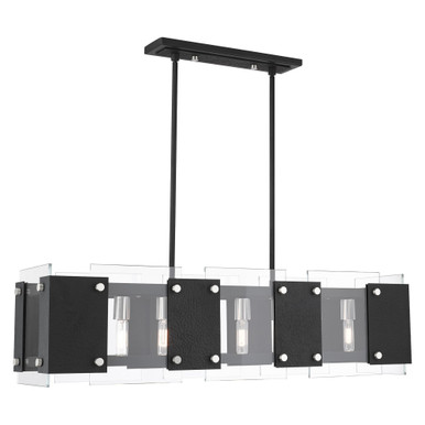 Barcelona 8 Light Rectangular Linear Chandelier by Livex - 45997-04