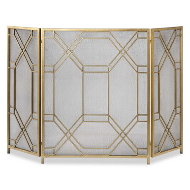 3 Panel Gold Decorative Fireplace Screen by Bailey Street Home - 208-BEL-2274275
